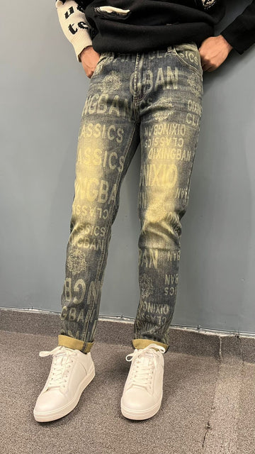 Black & Gold Mixed Pants